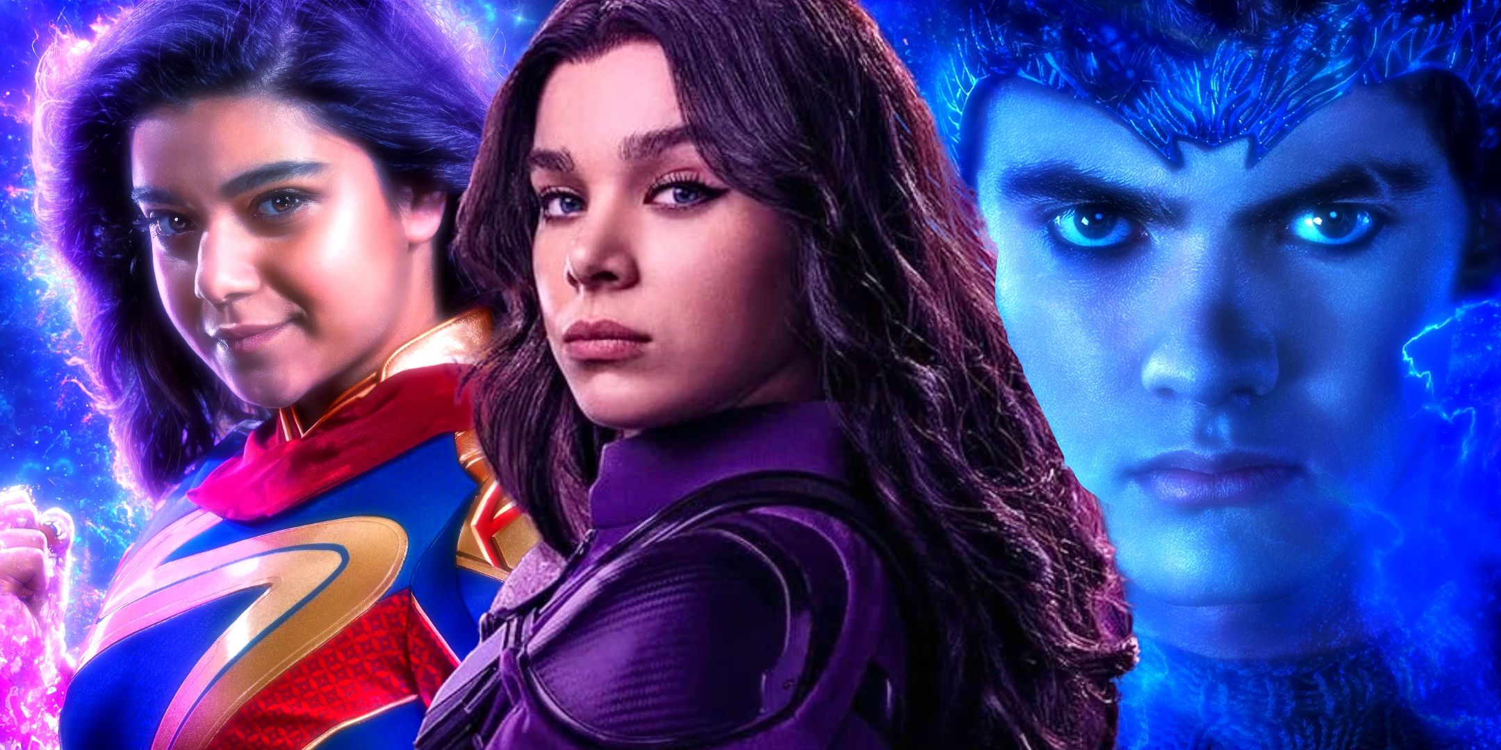 Os Jovens Vingadores: Kate Bishop, Ms. Marvel e imagem personalizada Wiccan do MCU